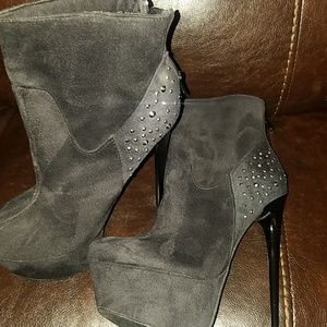 Tall Stiletto Booty Black Boots